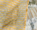 NEW Sir Rowan 100% Silk Satin with Gold Dot Stripes Motif in Aqua Blue and Gold - Fancy Styles Fabric Pierre Frey Lee Jofa Brunschwig & Fils