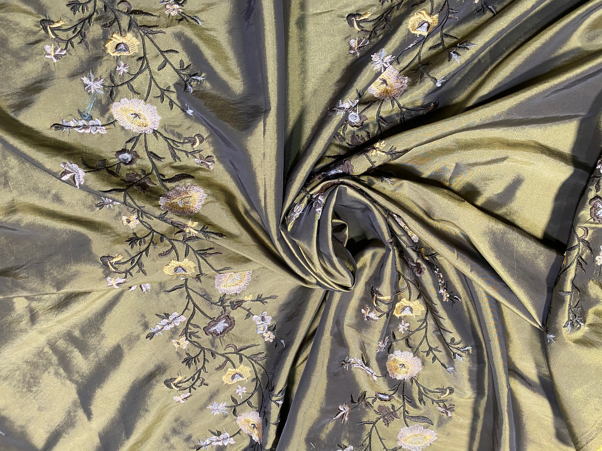 embroidered silk fabric for dresses Embroidery Silk