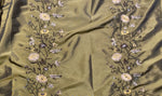 DEAL! Duchess Aurora Olive Green Iridescence Faux Silk Embroidered Fabric - Fancy Styles Fabric Pierre Frey Lee Jofa Brunschwig & Fils