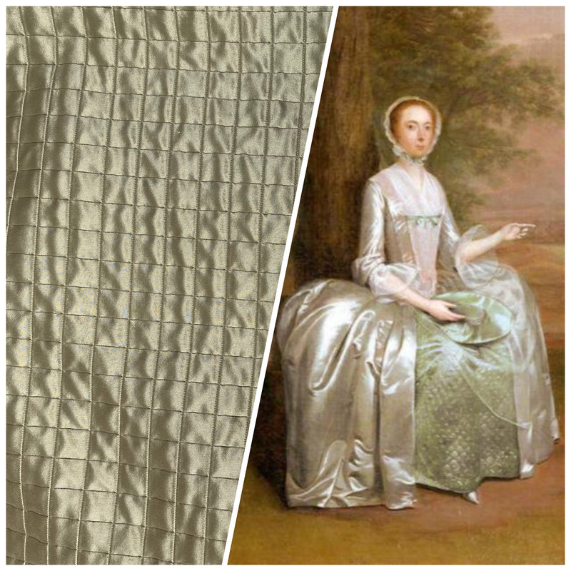DEAL! Lady Celestine 100% Silk Designer Pistachio Green Quilted Fabric - Fancy Styles Fabric Pierre Frey Lee Jofa Brunschwig & Fils