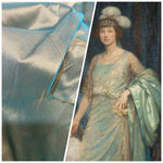 NEW Duchess Mable Designer 100% Silk Dupioni Fabric in Aqua Turquoise with Peach Iridescence - Fancy Styles Fabric Pierre Frey Lee Jofa Brunschwig & Fils