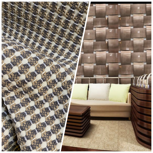 NEW Duchess Abbie Basketweave Seagrass Bistro Chair Inspired Upholstery and Drapery Fabric in Navy and Beige - Fancy Styles Fabric Pierre Frey Lee Jofa Brunschwig & Fils