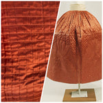NEW Lady Celestine 100% Silk Designer Terracotta Green Quilted Fabric - Fancy Styles Fabric Pierre Frey Lee Jofa Brunschwig & Fils