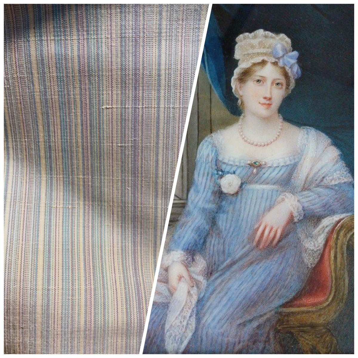 NEW Lady Bridgette Designer 100% Silk Dupioni Blue Unicorn Pinstriped Fabric - Fancy Styles Fabric Pierre Frey Lee Jofa Brunschwig & Fils