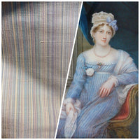 NEW Lady Bridgette Designer 100% Silk Dupioni Blue Unicorn Pinstriped Fabric - Fancy Styles Fabric Pierre Frey Lee Jofa Brunschwig & Fils