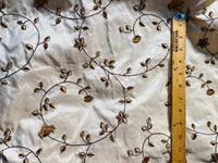 NEW Countess Stephanie 100% Silk Taffeta Copper Embroidered Velvet Flowers in Cream - Fancy Styles Fabric Pierre Frey Lee Jofa Brunschwig & Fils