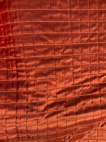 NEW Lady Celestine 100% Silk Designer Terracotta Green Quilted Fabric - Fancy Styles Fabric Pierre Frey Lee Jofa Brunschwig & Fils