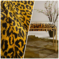 NEW Duchess Elspeth Leopard Novelty Upholstery Velvet Golden Yellow and Black - Fancy Styles Fabric Pierre Frey Lee Jofa Brunschwig & Fils