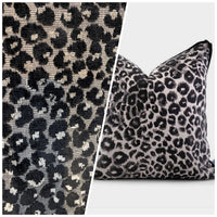 NEW Baron Clyde Novelty Italian Leopard Upholstery Chenille Velvet Gray Black and White - Fancy Styles Fabric Pierre Frey Lee Jofa Brunschwig & Fils