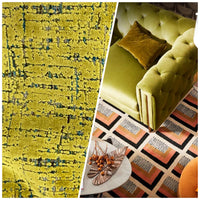 NEW Prince Archibald Novelty Upholstery Burnout Chenille Velvet Fabric in Electric Yellow - Fancy Styles Fabric Pierre Frey Lee Jofa Brunschwig & Fils