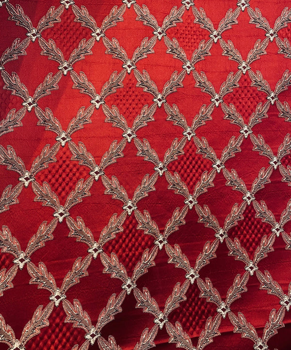 NEW Lady Cadence Antique Inspired Red Satin Brocade Upholstery Fabric - Fancy Styles Fabric Pierre Frey Lee Jofa Brunschwig & Fils