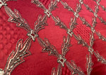 NEW Lady Cadence Antique Inspired Red Satin Brocade Upholstery Fabric - Fancy Styles Fabric Pierre Frey Lee Jofa Brunschwig & Fils