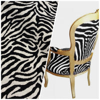 NEW Queen Claudia Designer Upholstery Heavyweight Burnout Zebra Chenille Fabric Black and White - Fancy Styles Fabric Pierre Frey Lee Jofa Brunschwig & Fils
