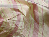 NEW Contessa Dora 100% Silk Pastel Pink and Yellow Stripe Dupioni Fabric - Fancy Styles Fabric Pierre Frey Lee Jofa Brunschwig & Fils