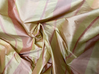 NEW Contessa Dora 100% Silk Pastel Pink and Yellow Stripe Dupioni Fabric - Fancy Styles Fabric Pierre Frey Lee Jofa Brunschwig & Fils