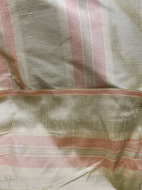 NEW Baroness Florence 100% Silk Rococo Dupioni Stripe Faded Pastel Pink and Pistachio - Fancy Styles Fabric Pierre Frey Lee Jofa Brunschwig & Fils