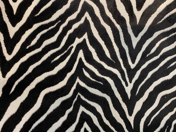NEW Baroness Myrtle Novelty Upholstery White and Black Zebra Yarn Dye Chenille Made in Italy - Fancy Styles Fabric Pierre Frey Lee Jofa Brunschwig & Fils
