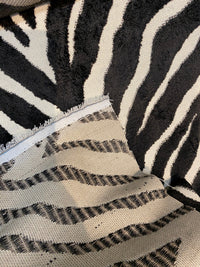 NEW Baroness Myrtle Novelty Upholstery White and Black Zebra Yarn Dye Chenille Made in Italy - Fancy Styles Fabric Pierre Frey Lee Jofa Brunschwig & Fils