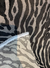 NEW Sir Herbert Novelty Italian Zebra Upholstery Chenille Velvet Gray and Black - Fancy Styles Fabric Pierre Frey Lee Jofa Brunschwig & Fils