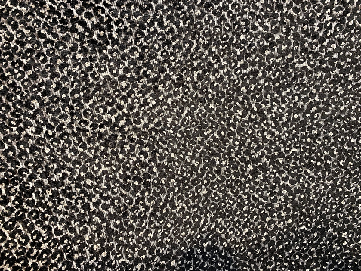 NEW Baron Clyde Novelty Italian Leopard Upholstery Chenille Velvet Gray Black and White - Fancy Styles Fabric Pierre Frey Lee Jofa Brunschwig & Fils