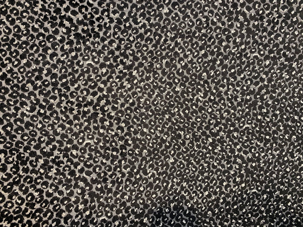 NEW Baron Clyde Novelty Italian Leopard Upholstery Chenille Velvet Gray Black and White - Fancy Styles Fabric Pierre Frey Lee Jofa Brunschwig & Fils