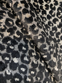 NEW Baron Clyde Novelty Italian Leopard Upholstery Chenille Velvet Gray Black and White - Fancy Styles Fabric Pierre Frey Lee Jofa Brunschwig & Fils