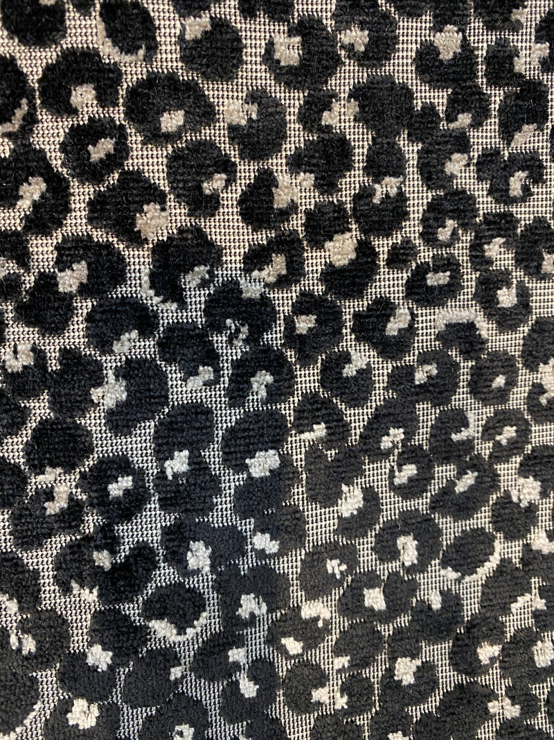 NEW Baron Clyde Novelty Italian Leopard Upholstery Chenille Velvet Gray Black and White - Fancy Styles Fabric Pierre Frey Lee Jofa Brunschwig & Fils