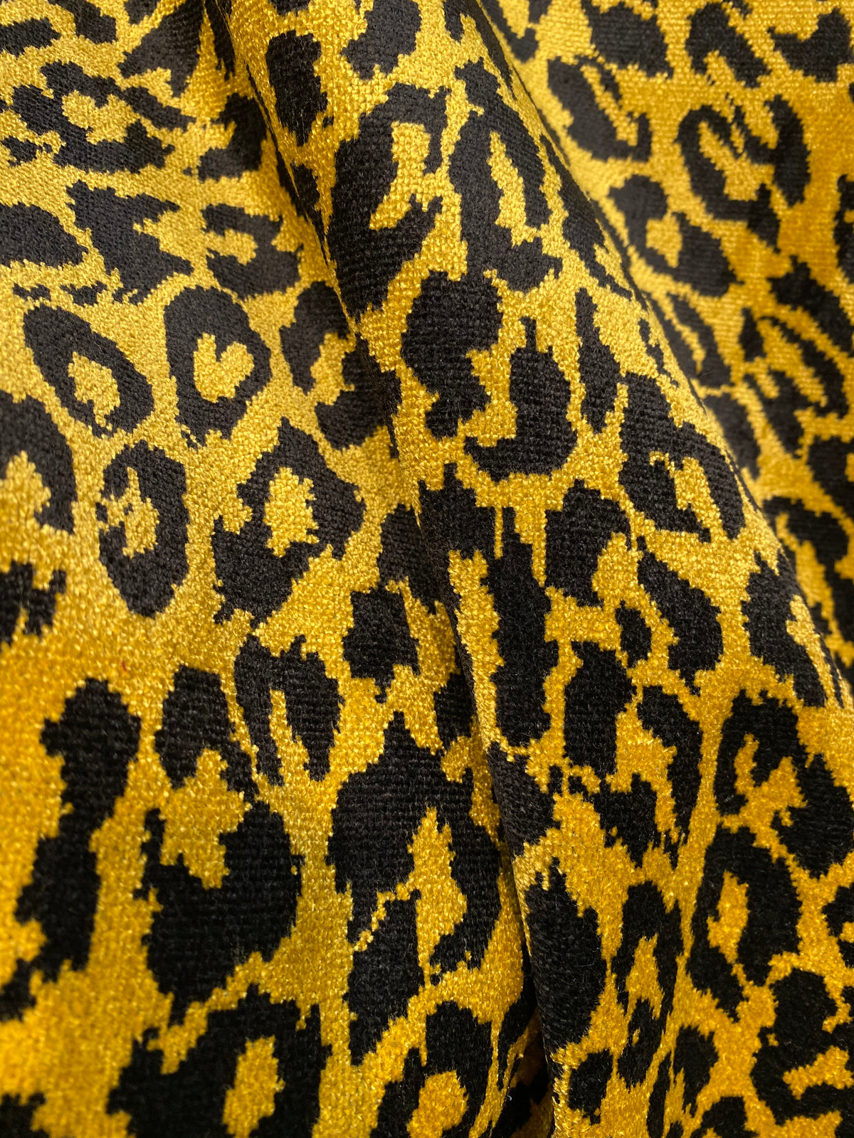 NEW Duchess Elspeth Leopard Novelty Upholstery Velvet Golden Yellow and Black - Fancy Styles Fabric Pierre Frey Lee Jofa Brunschwig & Fils