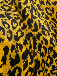 NEW Duchess Elspeth Leopard Novelty Upholstery Velvet Golden Yellow and Black - Fancy Styles Fabric Pierre Frey Lee Jofa Brunschwig & Fils