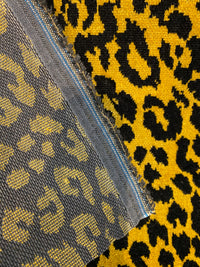 NEW Duchess Elspeth Leopard Novelty Upholstery Velvet Golden Yellow and Black - Fancy Styles Fabric Pierre Frey Lee Jofa Brunschwig & Fils