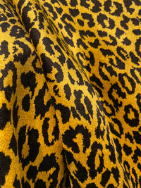 NEW Duchess Elspeth Leopard Novelty Upholstery Velvet Golden Yellow and Black - Fancy Styles Fabric Pierre Frey Lee Jofa Brunschwig & Fils