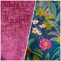 NEW Prince Archibald Novelty Upholstery Burnout Chenille Velvet Fabric in Fuchsia - Fancy Styles Fabric Pierre Frey Lee Jofa Brunschwig & Fils