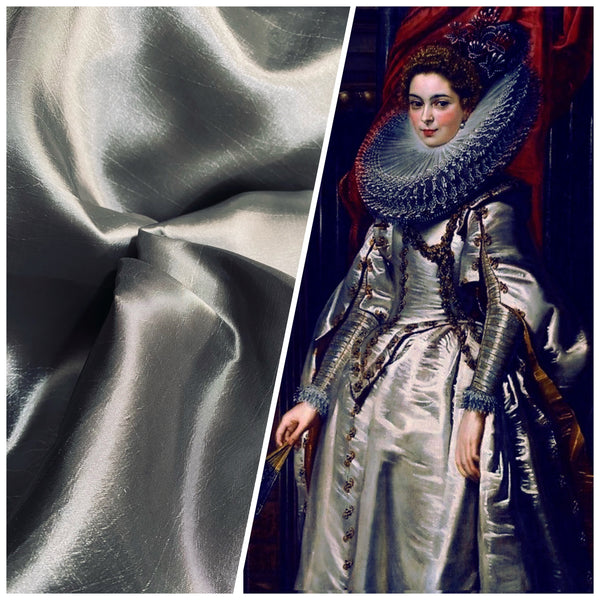 NEW Queen Unn Designer “Faux Silk” Fabric in Liquid Silver - Fancy Styles Fabric Pierre Frey Lee Jofa Brunschwig & Fils