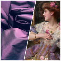 NEW Lady Frank Light Designer “Faux Silk” Taffeta Fabric Made in Italy Purple with Black Iridescence - Fancy Styles Fabric Pierre Frey Lee Jofa Brunschwig & Fils