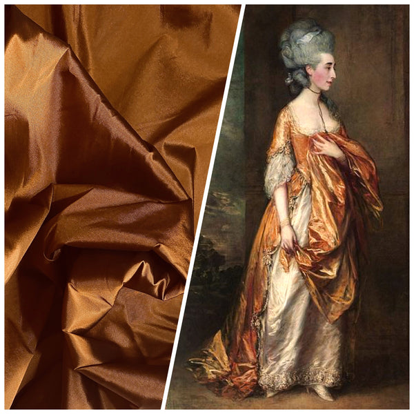 NEW Lady Frank Light Designer “Faux Silk” Taffeta Fabric Made in Italy Copper with Black Iridescence - Fancy Styles Fabric Pierre Frey Lee Jofa Brunschwig & Fils