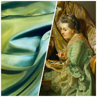 NEW Duchess Davis Designer “Faux Silk” Fabric Mermaid Aqua Sea Foam - Fancy Styles Fabric Pierre Frey Lee Jofa Brunschwig & Fils