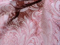 NEW Queen Isabella Designer Damask Burnout Chenille Velvet Fabric Rose Pink - Fancy Styles Fabric Pierre Frey Lee Jofa Brunschwig & Fils