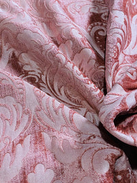 NEW Queen Isabella Designer Damask Burnout Chenille Velvet Fabric Rose Pink - Fancy Styles Fabric Pierre Frey Lee Jofa Brunschwig & Fils