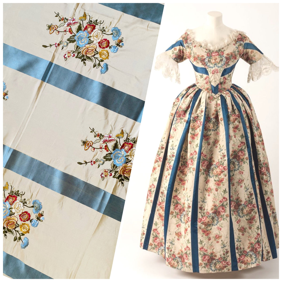 NEW! Lady Lauren Novelty 100% Silk Taffeta Embroidered Fabric - Made in India- Satin Ribbon - Fancy Styles Fabric Pierre Frey Lee Jofa Brunschwig & Fils