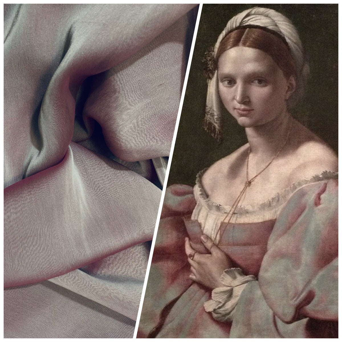 NEW Princess Deseray Silk Polyester Blend Chiffon Fabric in Gray with Rose Pink Iridescence - Fancy Styles Fabric Pierre Frey Lee Jofa Brunschwig & Fils
