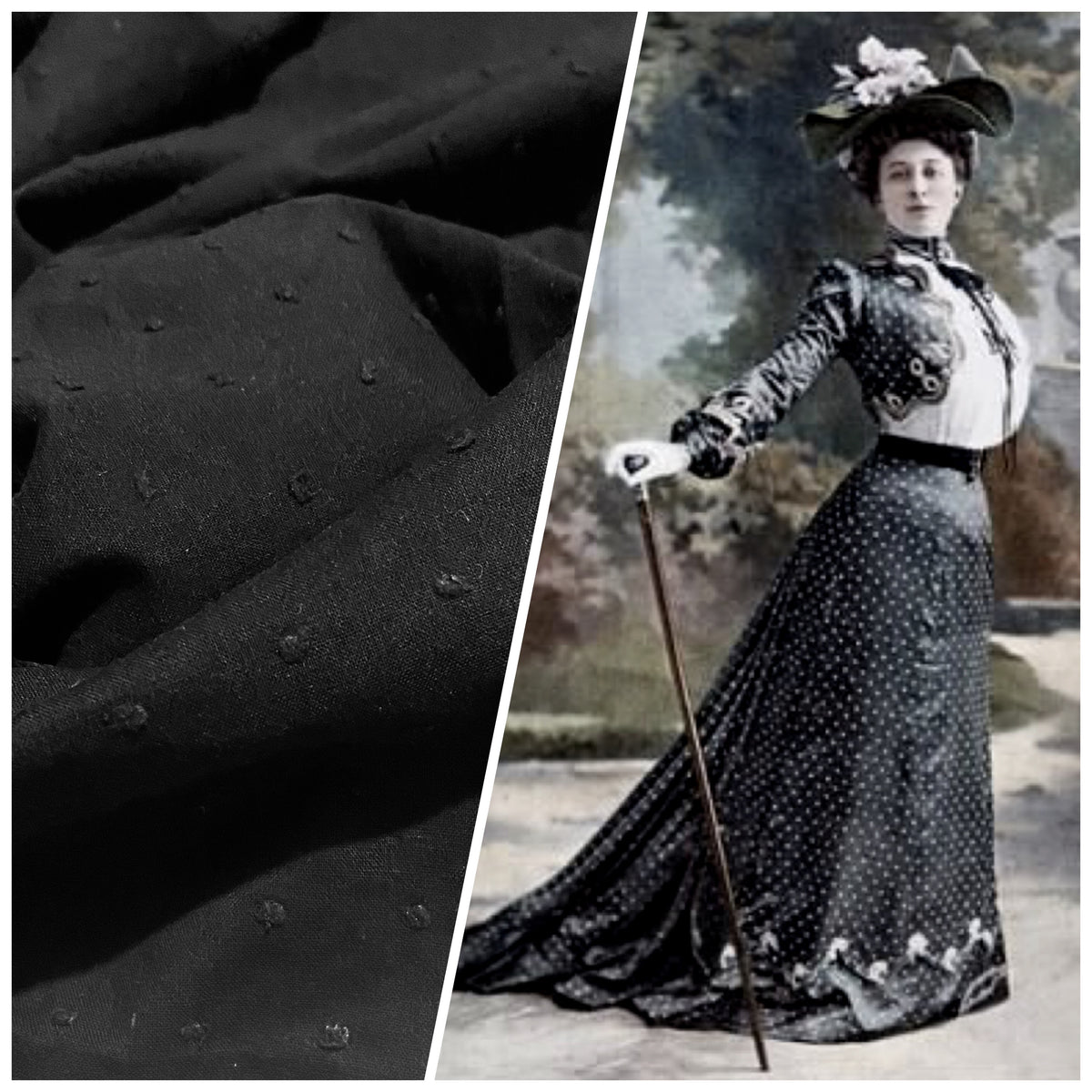 NEW! Miss Iyanna 100% Cotton Swiss Dot Fabric in Black - Fancy Styles Fabric Pierre Frey Lee Jofa Brunschwig & Fils