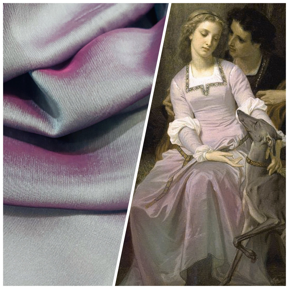 NEW Princess Deepti Silk Polyester Blend Chiffon Fabric in Light Blue with Magenta Iridescence - Fancy Styles Fabric Pierre Frey Lee Jofa Brunschwig & Fils