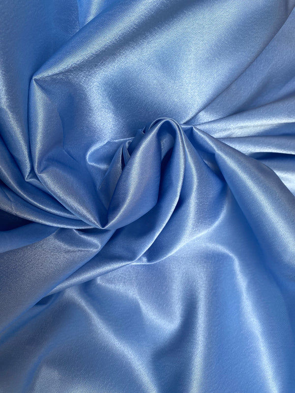 NEW Duchess Malaika "Faux Silk" Satin in Solid Cinderella Blue - Fancy Styles Fabric Pierre Frey Lee Jofa Brunschwig & Fils