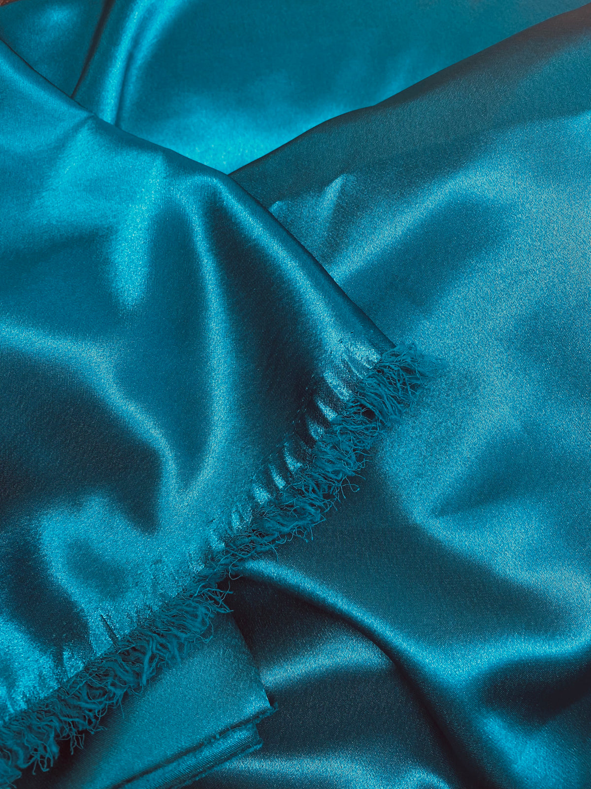 NEW Duchess Malaika "Faux Silk" Satin in Solid Teal - Fancy Styles Fabric Pierre Frey Lee Jofa Brunschwig & Fils