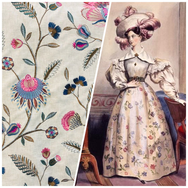 NEW Princess Amberley Floral Designer Fabric Made in India in Pink - Fancy Styles Fabric Pierre Frey Lee Jofa Brunschwig & Fils
