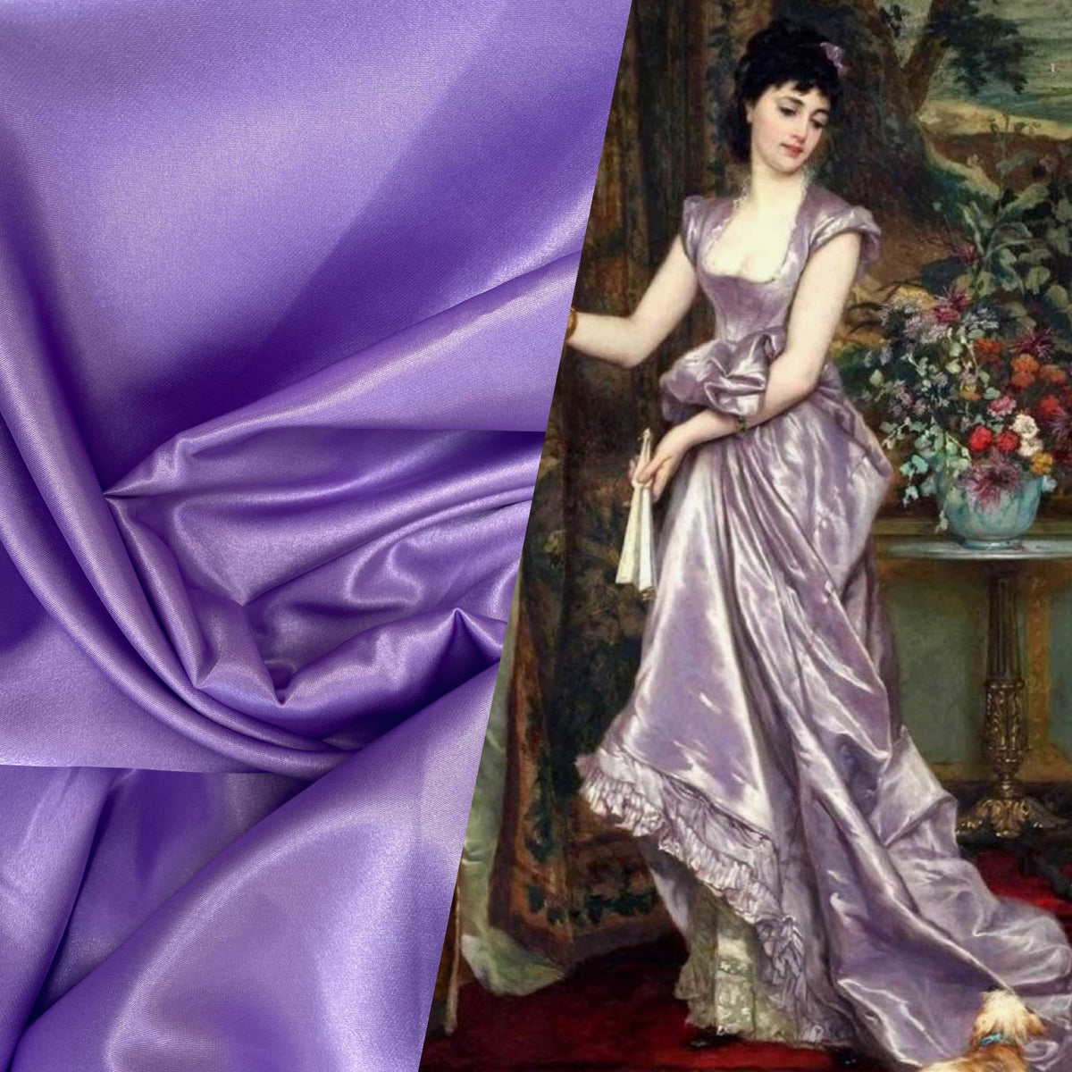 NEW Duchess Malaika "Faux Silk" Satin in Solid Lilac Purple - Fancy Styles Fabric Pierre Frey Lee Jofa Brunschwig & Fils