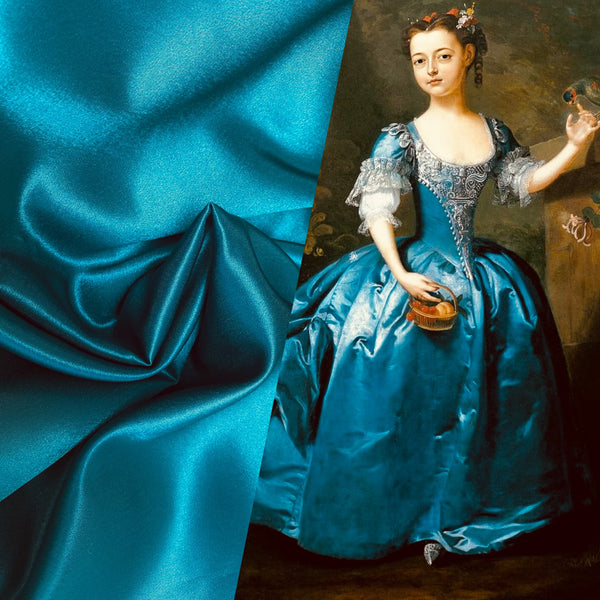 NEW Duchess Malaika "Faux Silk" Satin in Solid Teal - Fancy Styles Fabric Pierre Frey Lee Jofa Brunschwig & Fils