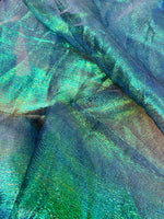 NEW Contessa Abelarda Iridescent Metallic Organza in Pearl and Mermaid Green Shimmer