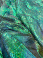 NEW Contessa Abelarda Iridescent Metallic Organza in Pearl and Mermaid Green Shimmer