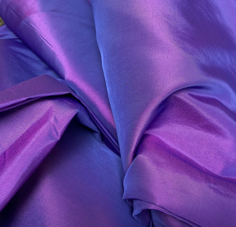 NEW Queen Unn "Faux Silk" Taffeta Solid Magenta with Blue Iridescence
